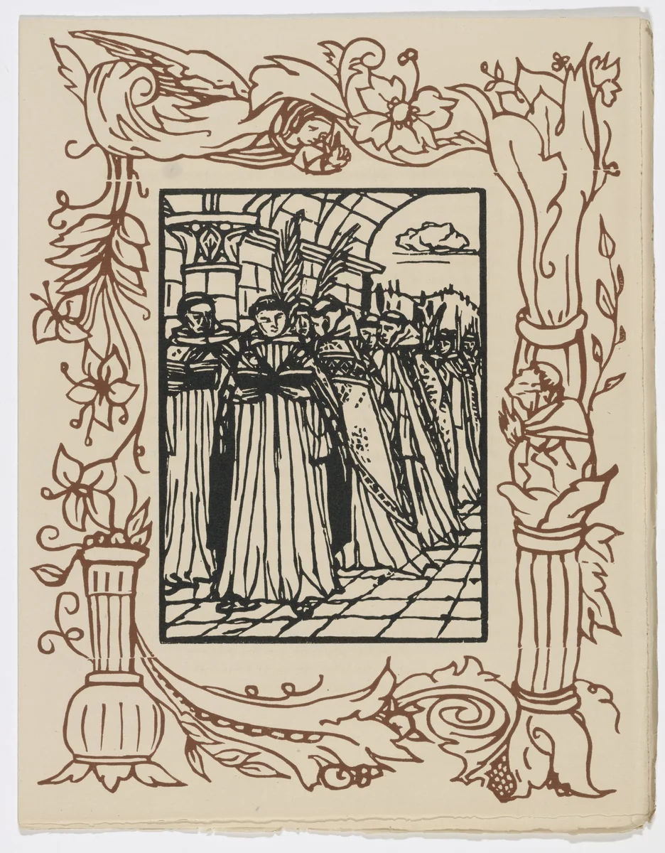 Plate (page 121) from Les Petites Fleurs de St. François (The Little Flowers of St. Francis) by Émile Bernard, illustrated book, 1928