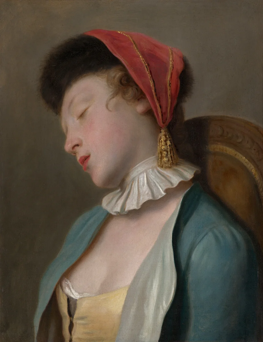 A Sleeping Girl by Pietro Rotari, painting, 1760-1762