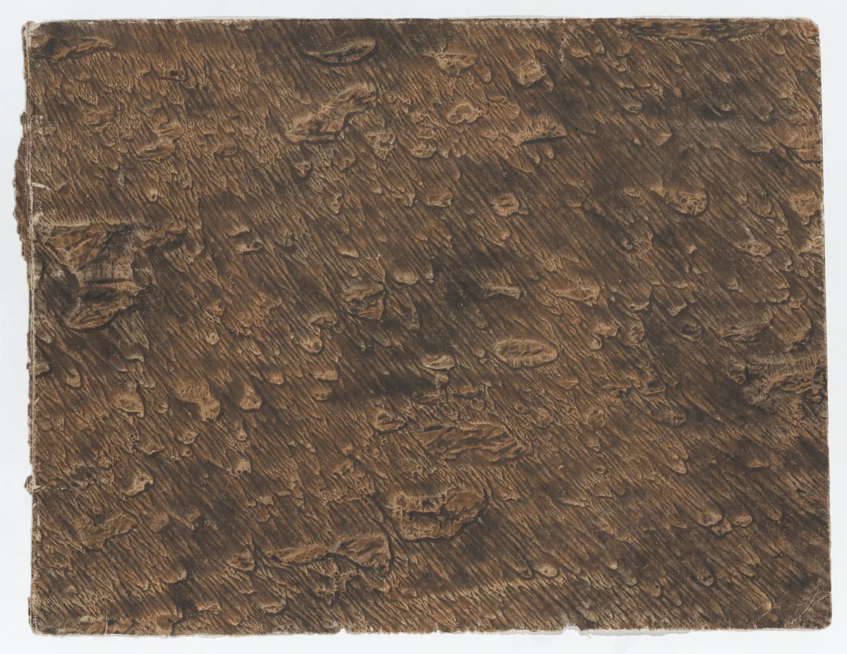 Paste paper with brown design by anonymous, print, 1700-1800