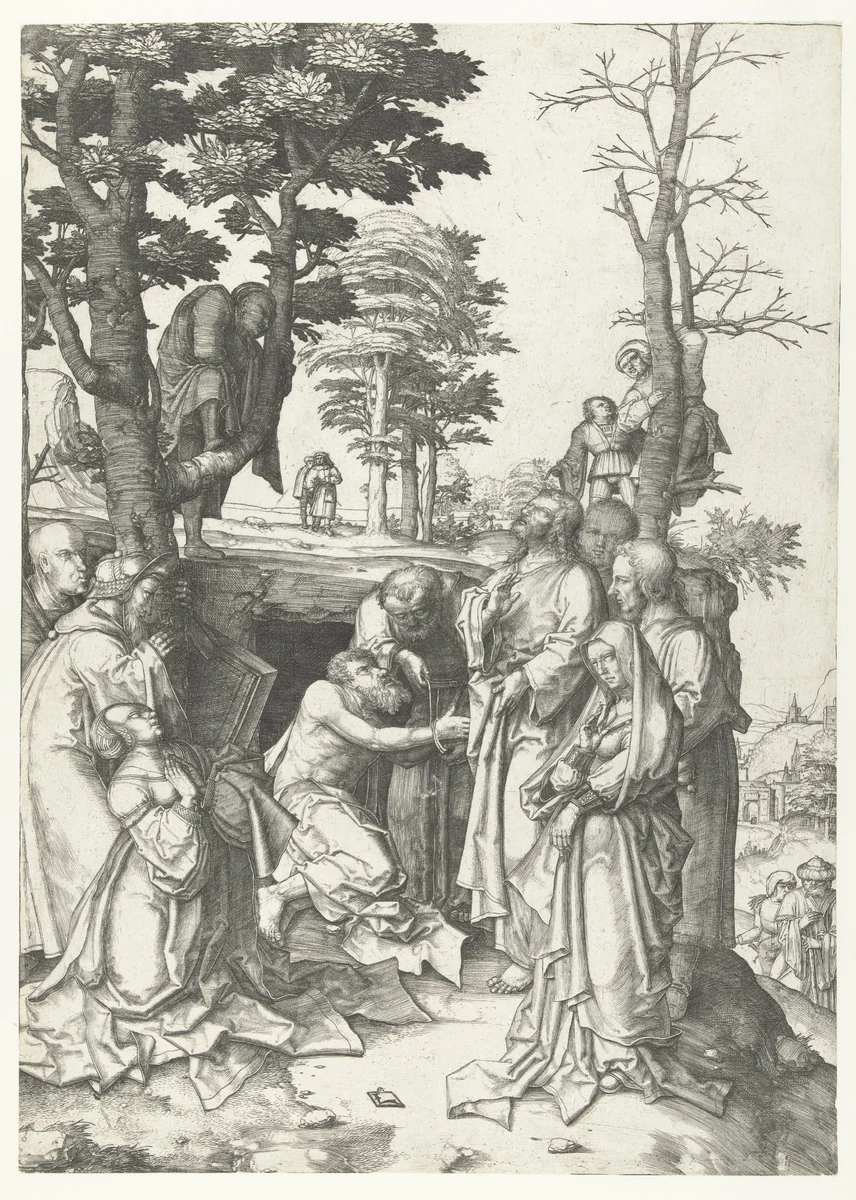 De opwekking van Lazarus by Unknown, print, 1505-1509
