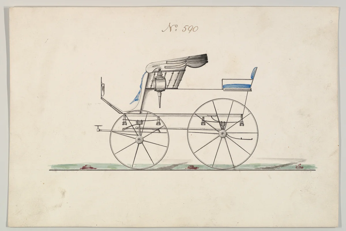 Mail Phaeton #590 by Brewster & Co., drawing, 1860-1870