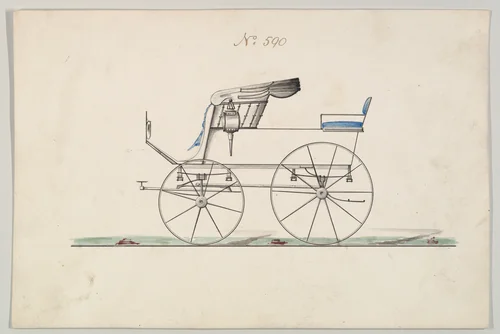 Mail Phaeton #590 by Brewster & Co., drawing, 1860-1870