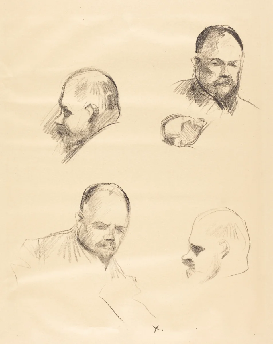 Ambroise Vollard, quatre esquisses (Ambroise Vollard, four sketches) by Jean-Louis Forain, print, 1910