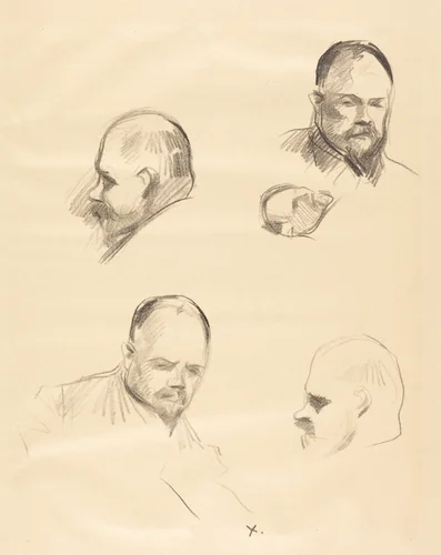 Ambroise Vollard, quatre esquisses (Ambroise Vollard, four sketches) by Jean-Louis Forain, print, 1910