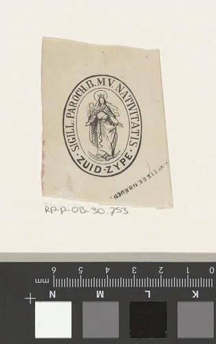 Vignet met een heilige in een ovaal by Isaac Weissenbruch, print, 1836-1912