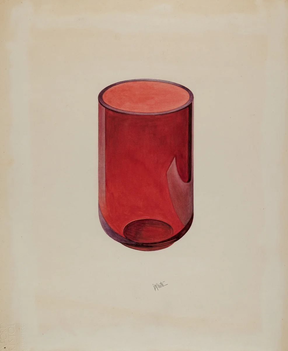 Tumbler (Ruby) by Edward White, index of american design, 1936
