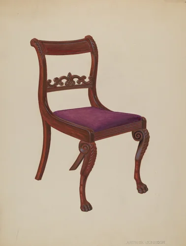 Chair by Arthur Johnson, index of american design, 1935-1942