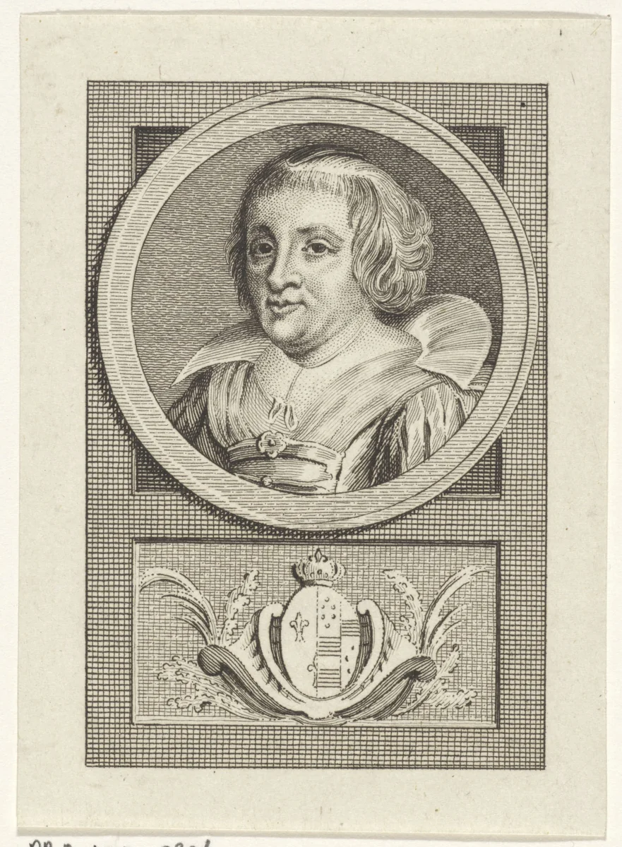 Portret van Maria de' Medici, koningin van Frankrijk by Reinier Vinkeles, print, 1783-1795