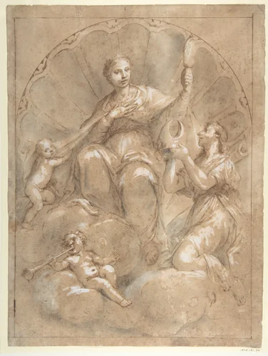 Allegorical Figure of Faith by Marcantonio Franceschini, drawing, 1648-1729