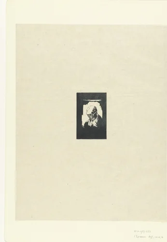 Dood als skelet met kleding aan by Maurice Delcourt, print, 1895