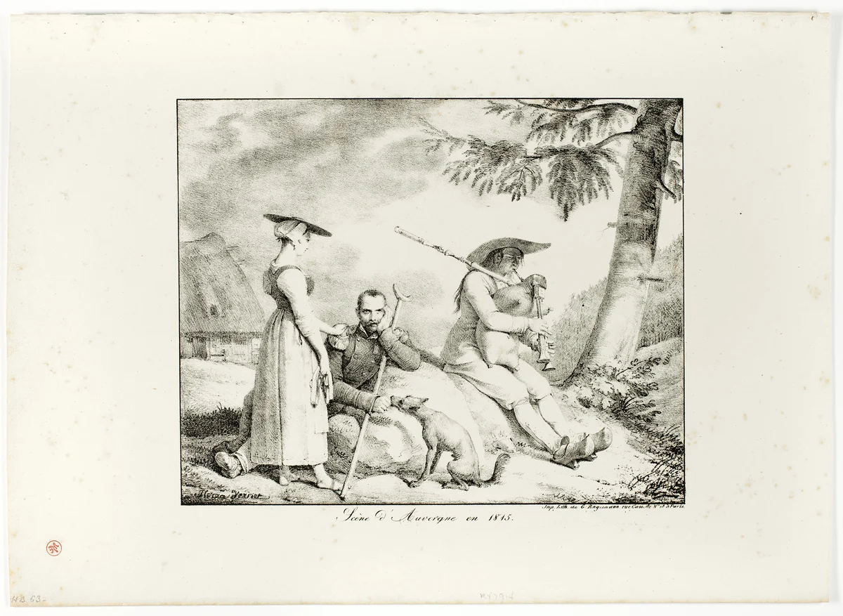 Scene d’Auvergne en 1845 by Horace Vernet, print, 1809-1863