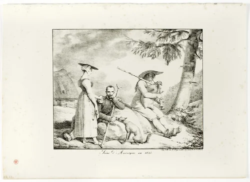 Scene d’Auvergne en 1845 by Horace Vernet, print, 1809-1863