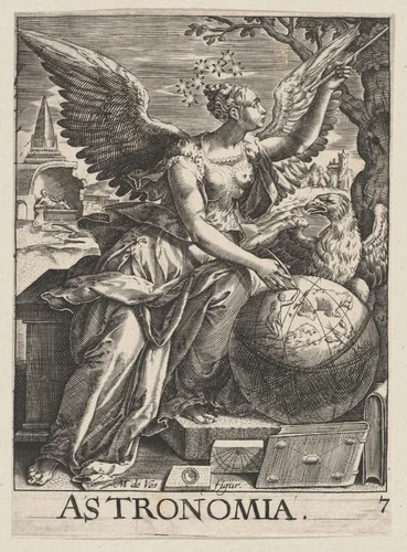 Astronomia, plate 7 from "The Seven Liberal Arts" by Paulus Fürst, print, 1623-1666