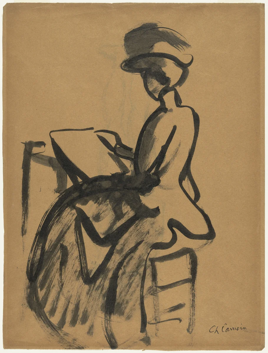 Seated Woman by Charles Camoin, drawing, 1910