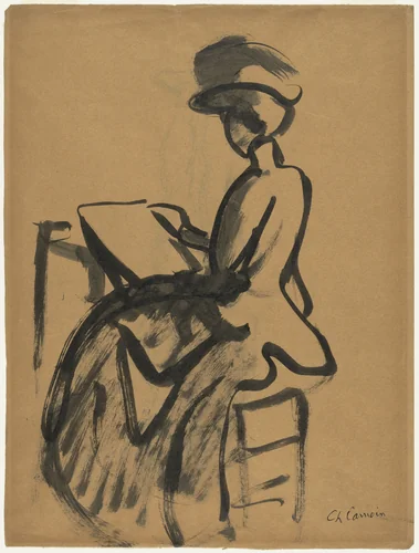Seated Woman by Charles Camoin, drawing, 1910
