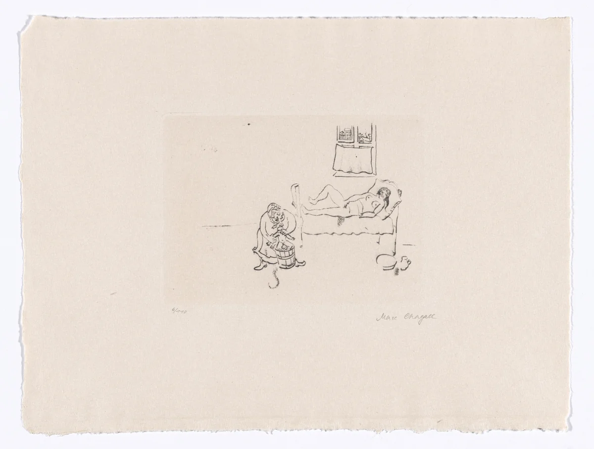 Birth (Geburt) from My Life (Mein Leben) by Marc Chagall, illustrated book, 1922