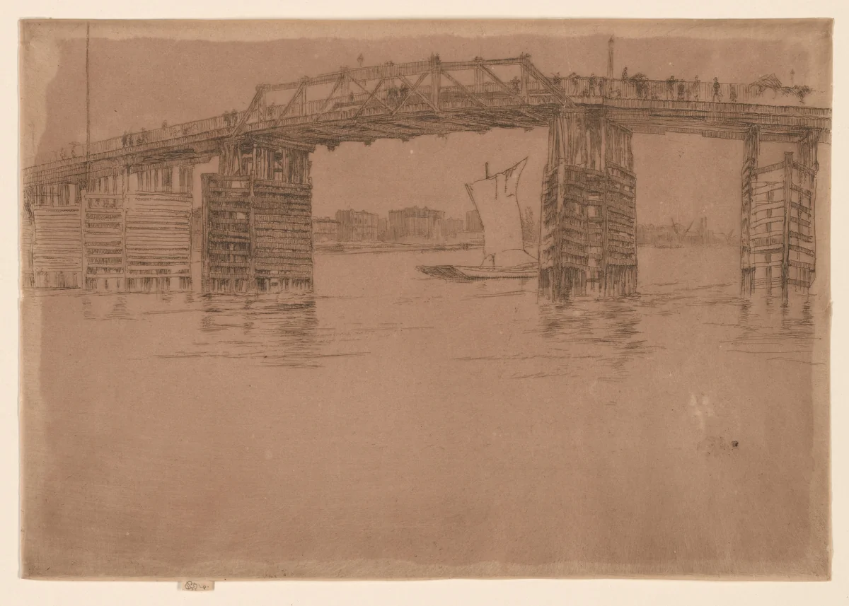 Old Battersea Bridge by James McNeill Whistler, print, 1879
