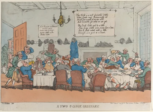 A Two O'Clock Ordinary by Thomas Rowlandson, print, 1811