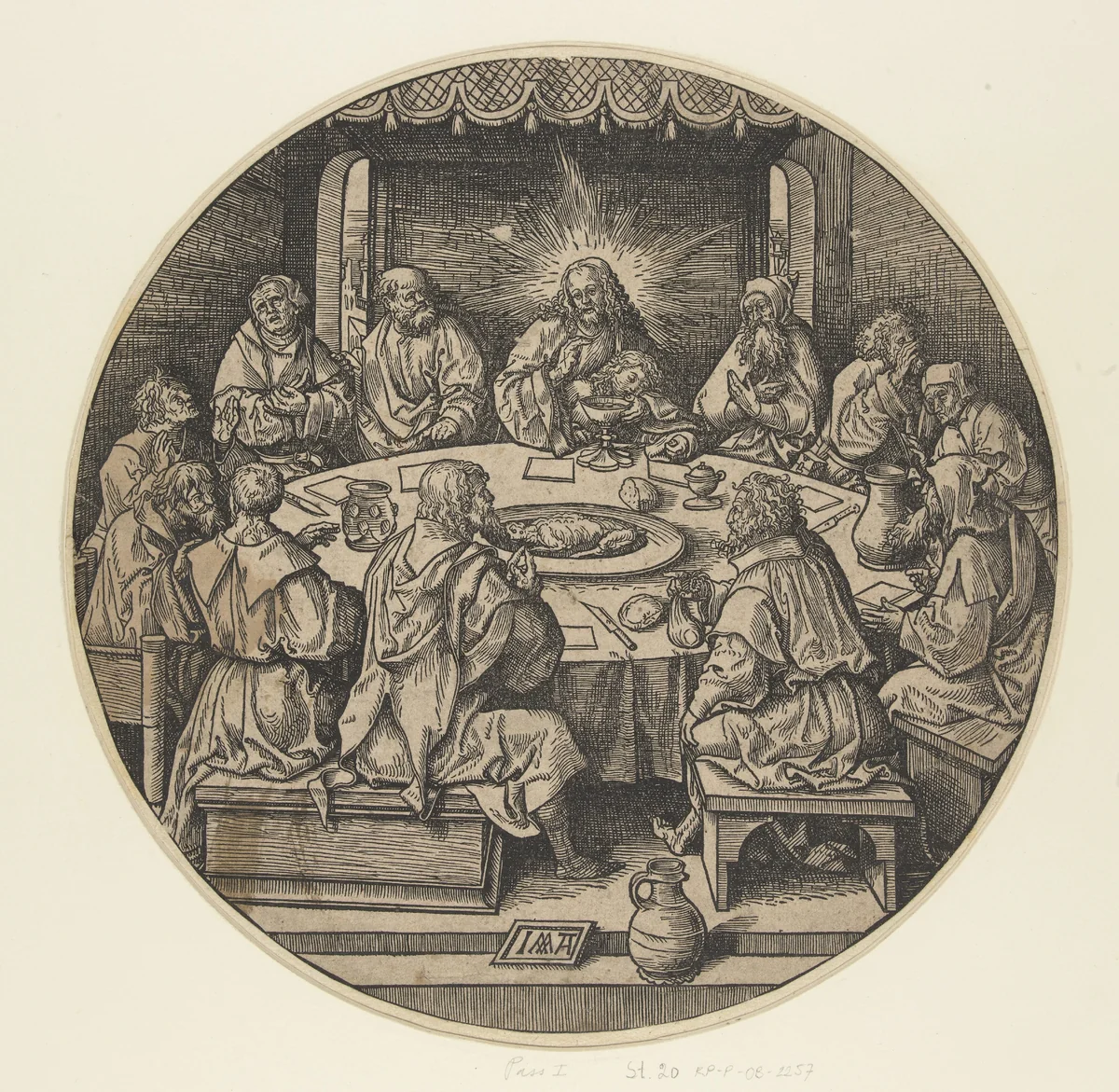 Het Laatste Avondmaal by Unknown, print, 1517-1533