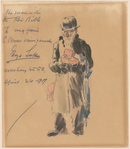 The Man with the Red Bible by George Luks, drawing, 1919