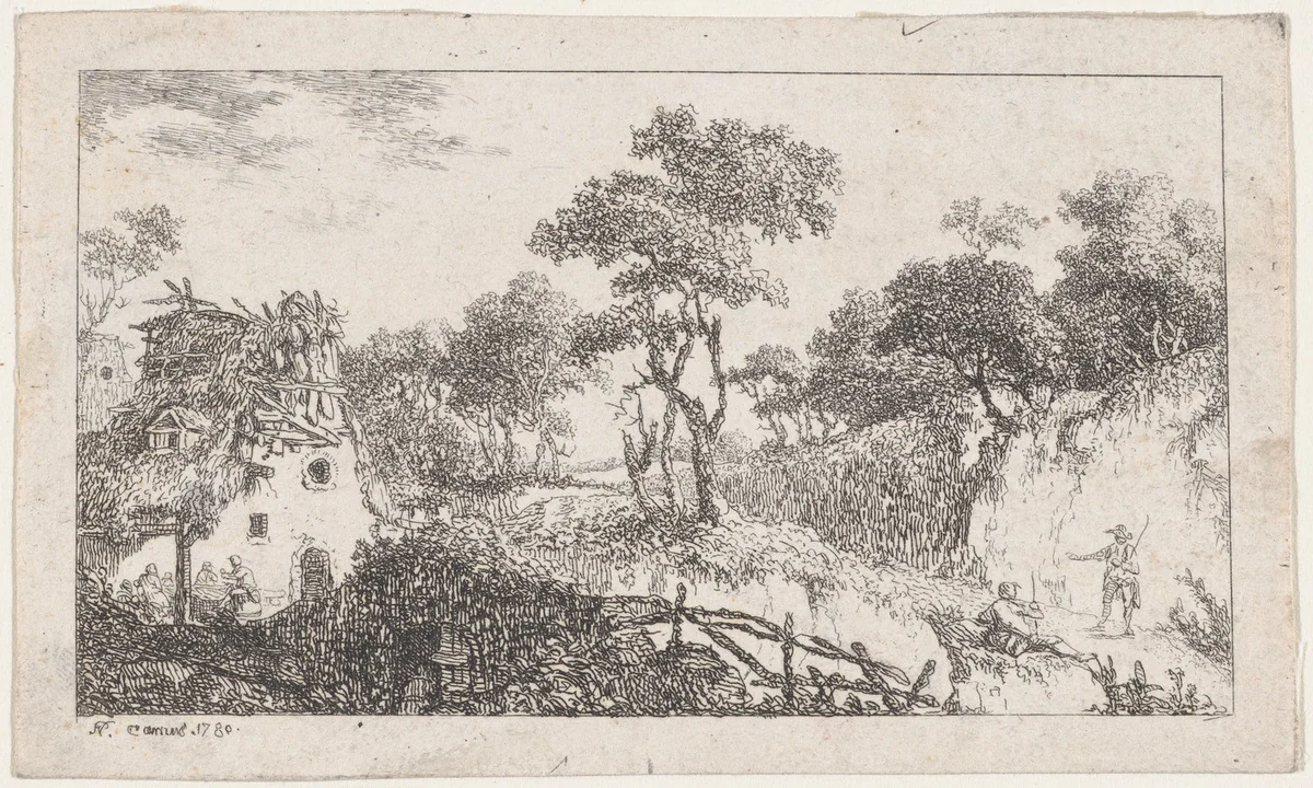 Landscape by Pierre Nicholas Camus, print, 1780