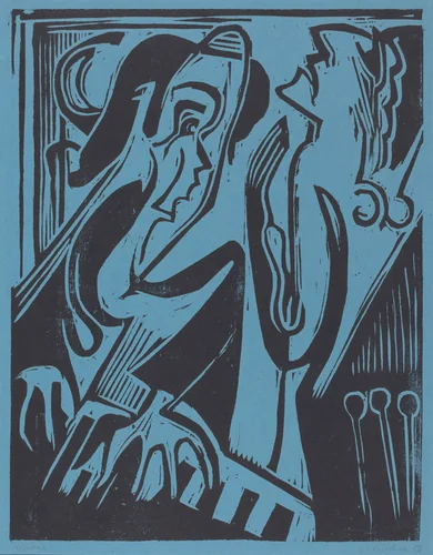 Pianist and Singer by Ernst Ludwig Kirchner, print, 1928