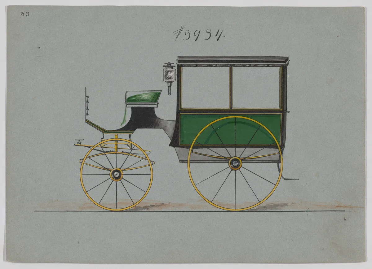 Design for Omnibus or Wagonette, no. 3934 by Brewster & Co., drawing, 1880-1890