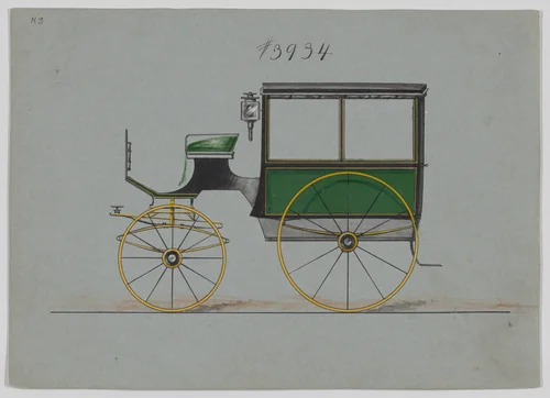 Design for Omnibus or Wagonette, no. 3934 by Brewster & Co., drawing, 1880-1890