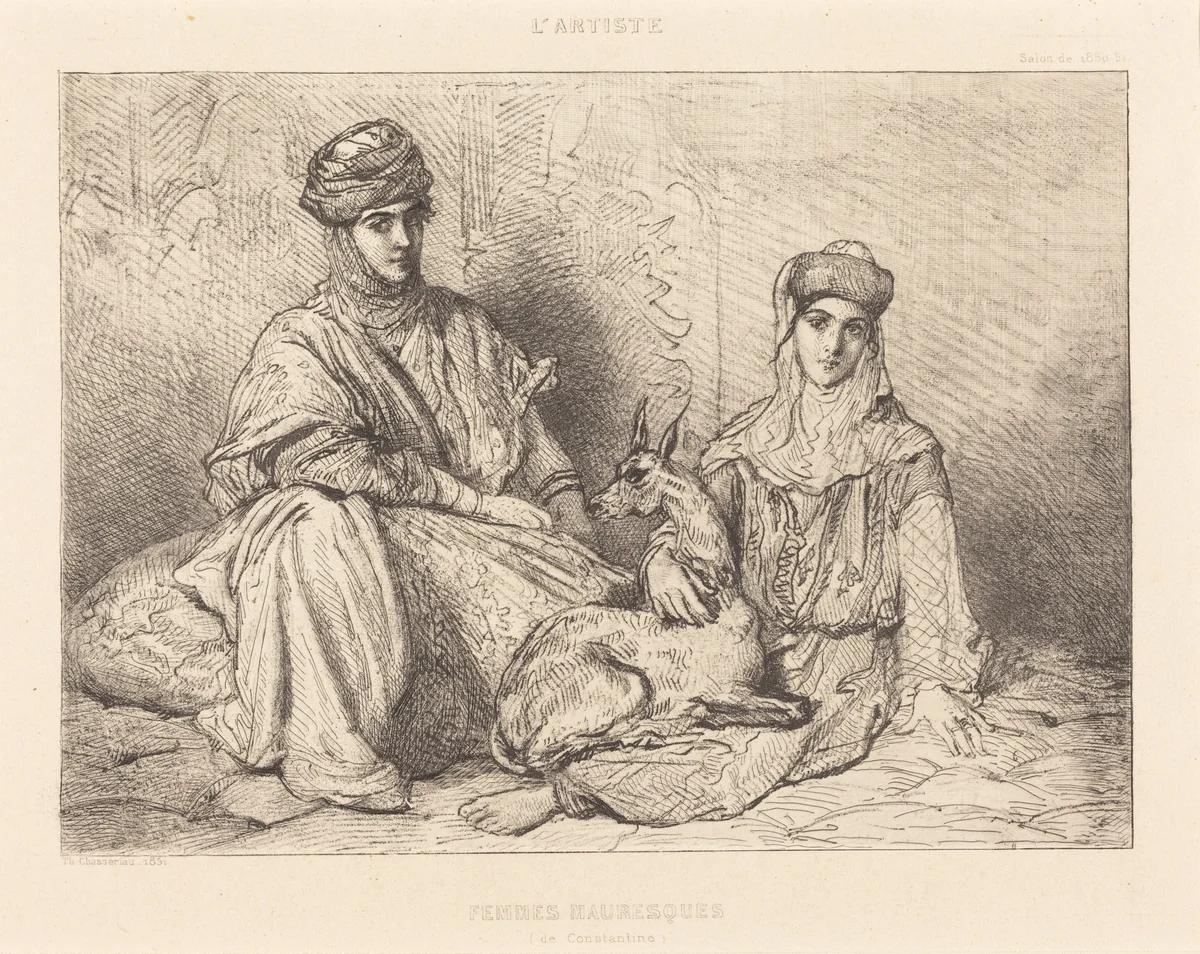 Femmes Mauresques de Constantine by Théodore Chassériau, print, 1851