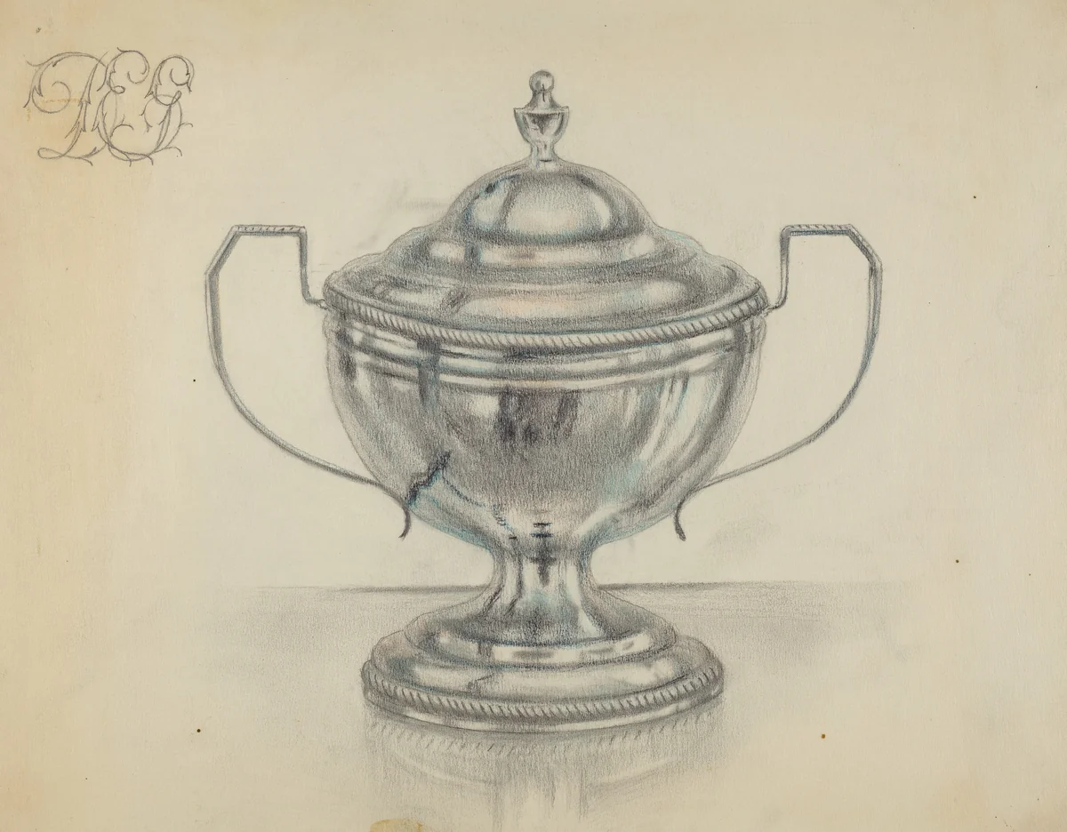Silver Sugar Bowl by Herbert Russin, index of american design, 1936