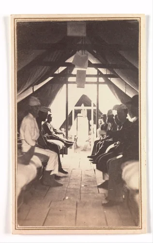 [Wounded Soldiers on Cots, possibly at Harewood Hospital] by Reed Bontecou, photograph, 1865