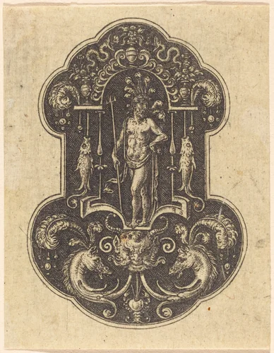 Neptune by Etienne Delaune, print, 1519-1583