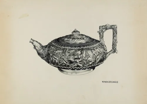 Silver Teapot by Florence Hastings, index of american design, 1938
