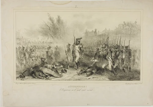 Attention! The Emperor has his eye on you by Denis Auguste Marie Raffet, print, 1832