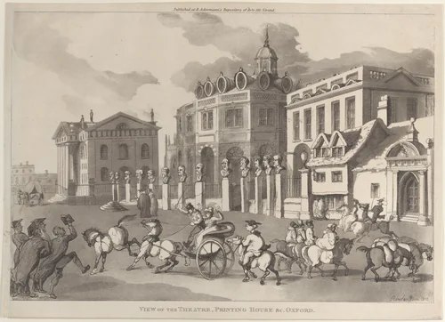 View of the Theatre, Printing House &c. Oxford by Thomas Rowlandson, print, 1810