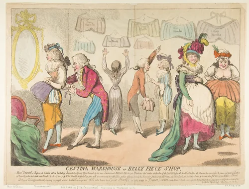 Cestina Warehouse or Belly Piece Shop by Isaac Cruikshank, print, 1793