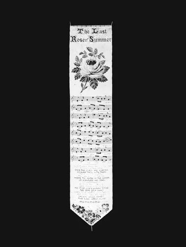 Bookmark "The Last Rose of Summer" by Thomas Stevens, textile, 1871