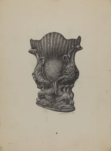 Cast Iron Match Holder by Austin L. Davison, index of american design, 1938
