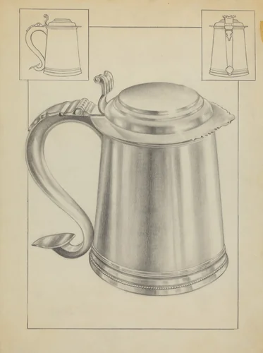 Silver Tankard by Clayton Braun, index of american design, 1936