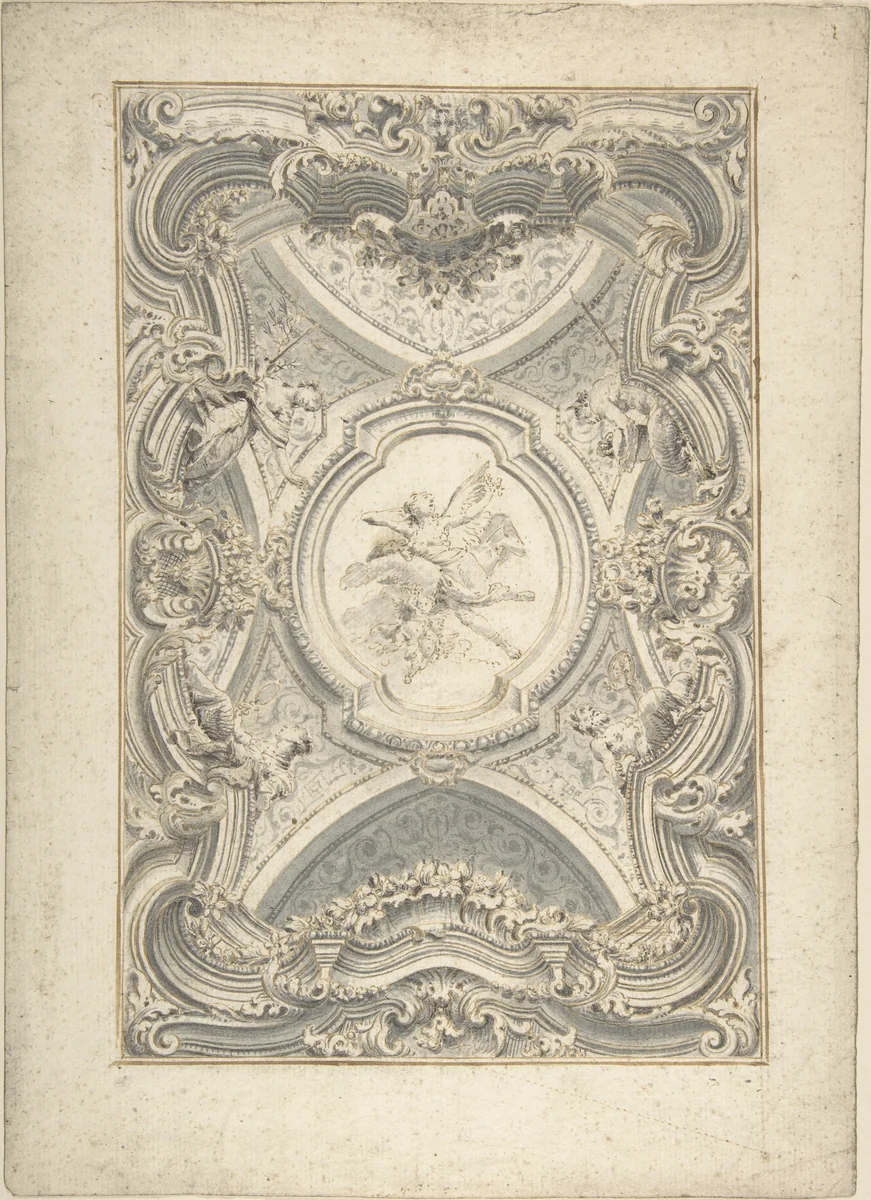 A Baroque Ceiling by anonymous, drawing, 1700-1800