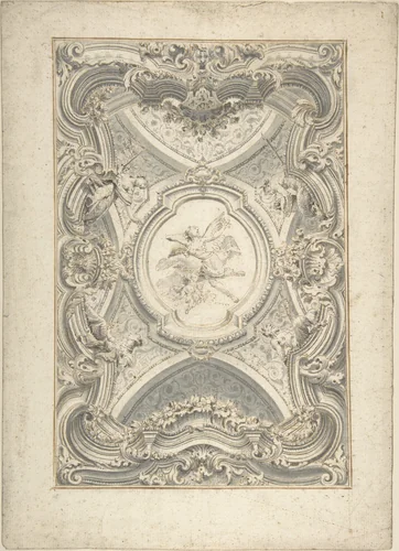 A Baroque Ceiling by anonymous, drawing, 1700-1800
