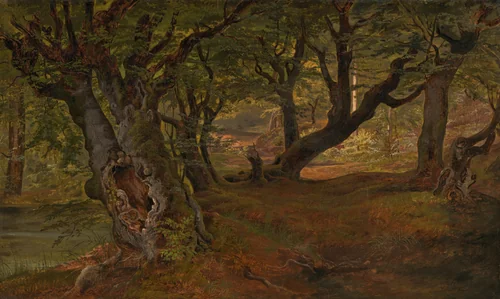 View of Bregentved Forest, Sjaeeland by Frederik Sødring, painting, 1832-1837