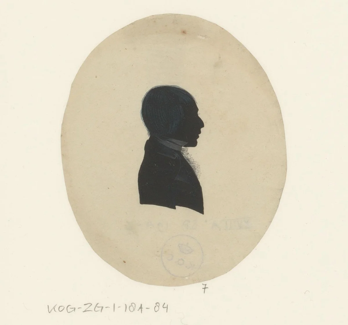 Silhouetportret van een onbekende man by anonymous, drawing, 1775-1849