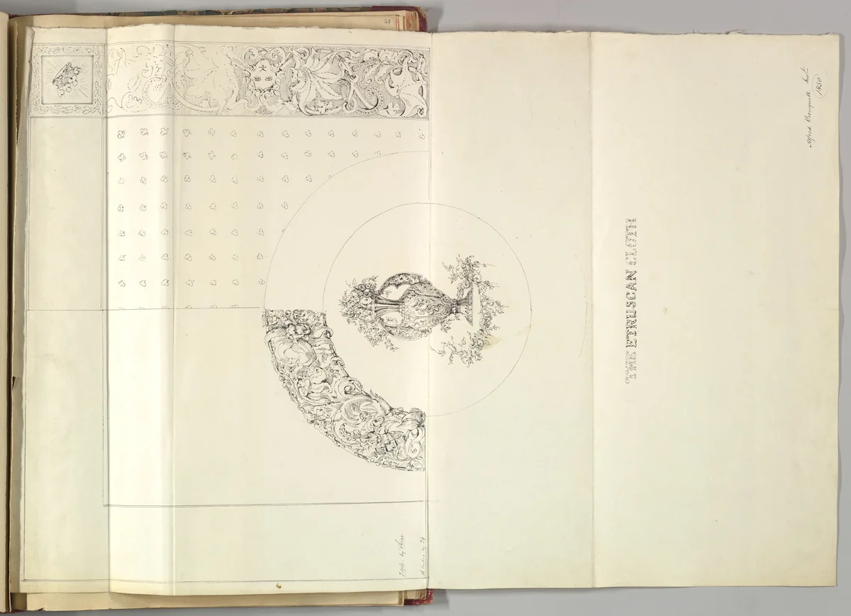 The Etruscan Cloth by Alfred Forrester, drawing, 1850