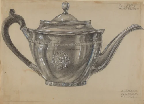 Silver Teapot by Margaret Knapp, index of american design, 1934