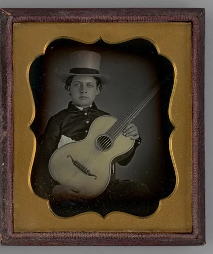 Untitled (Portrait of a Boy Holding a Guitar) by Unknown maker, other, 1848