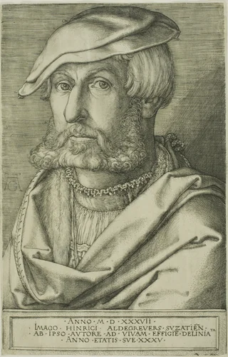 Heinrich Aldegrever, Aged 35 by Heinrich Aldegrever, print, 1537