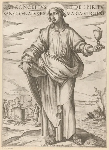 De heilige Johannes by Unknown, print, 1565-1630