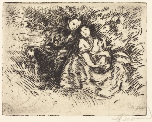 Amorous Conversation (Conversation amoreuse) by Albert Besnard, print, 1913