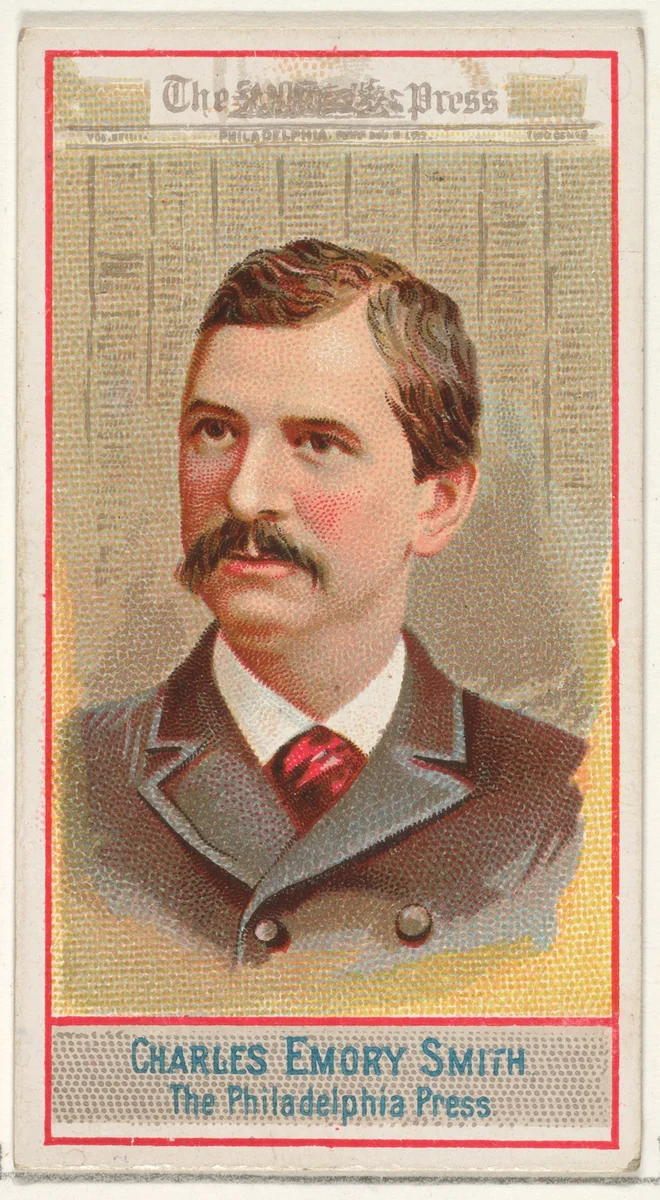 Charles Emory Smith, The Philadelphia Press, from the American Editors series (N1) for Allen & Ginter Cigarettes Brands by Allen & Ginter, print, 1887